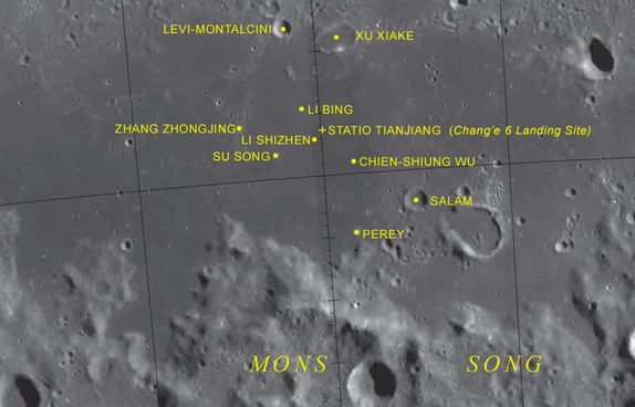 Chinese names on the moon