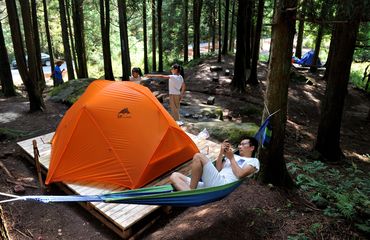 Campers in Jinhua, Zhejiang