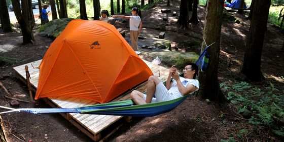 Campers in Jinhua, Zhejiang